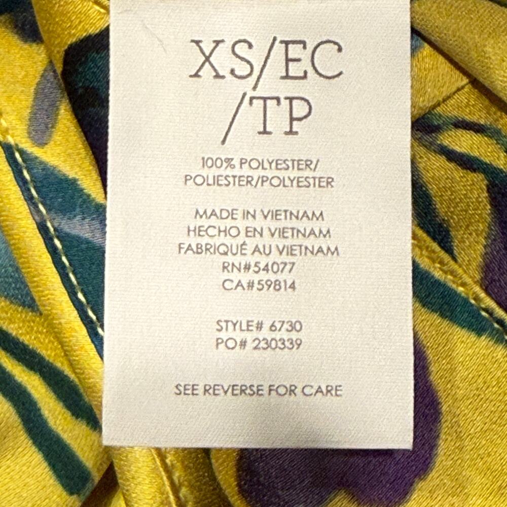 Cabi Complete Top 6730 Yellow Floral Sleeveless V-Neck Blouse XS Spring 2024 EUC - Picture 4 of 7